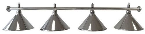 Лампа на четыре плафона «Elegance» (серебристая штанга, серебристый плафон D35см)