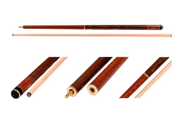 Двухсоставной бильярдный кий для русской пирамиды Константин Лохно "Supernova Sport" (граб, шелковое дерево, венге), с двумя удлинителями