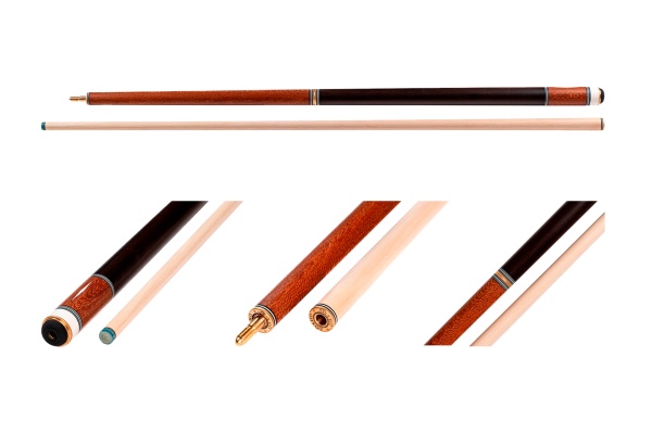 Двухсоставной бильярдный кий для русской пирамиды Константин Лохно "Supernova Enjoy" (граб, черный граб, шелковое дерево), с удлинителем